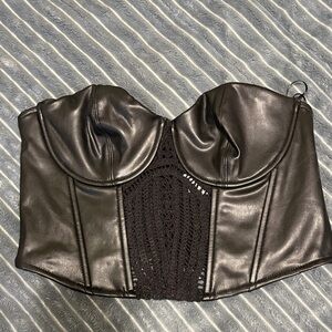 Zara Black Bustier crop Top nwot small